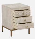 Bizerk Solid Wood Bedside Table With Drawers - Image 5