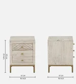 Bizerk Solid Wood Bedside Table With Drawers - Image 9